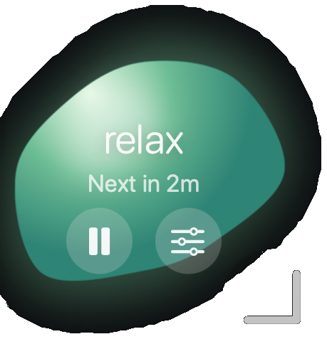 Breathe widget with small controls